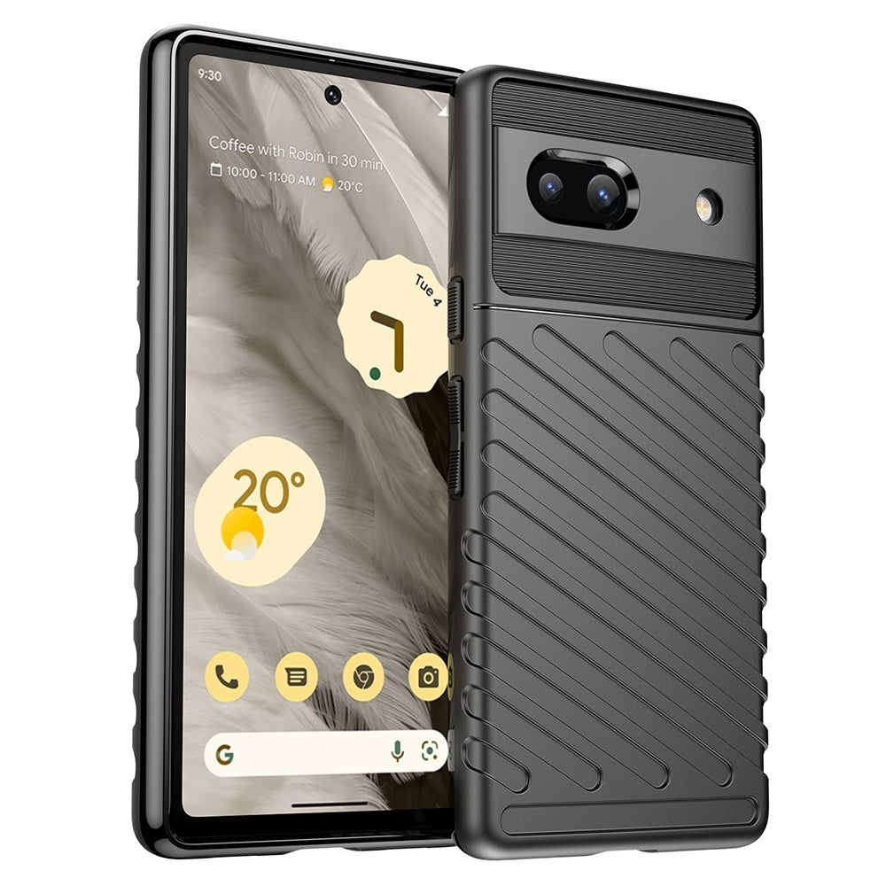 Drop-proof TPU Phone Case For Google Pixel 7a Thunder Series Thickened Twill Texture Anti-Slip Phone Cover Drop-proof TPU Phone Case For Google Pixel 7a Thunder Series Thickened Twill Texture Anti-Slip Phone Cover